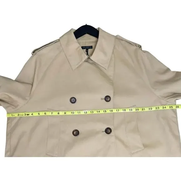 RAG & BONE Talia Khaki Crop Trench Jacket - Picture 8 of 10